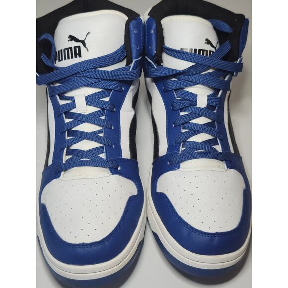 Puma Men’s Rebound Layup High Top Sneakers SoftFoam Blue White 14 Streetwear